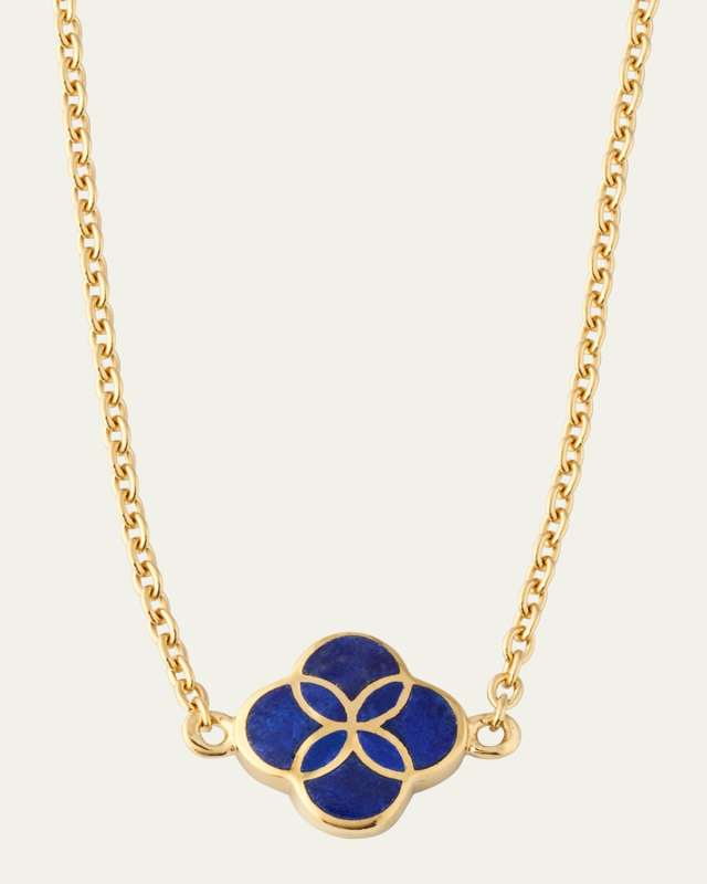 Single Petal Gemstone Station Necklace